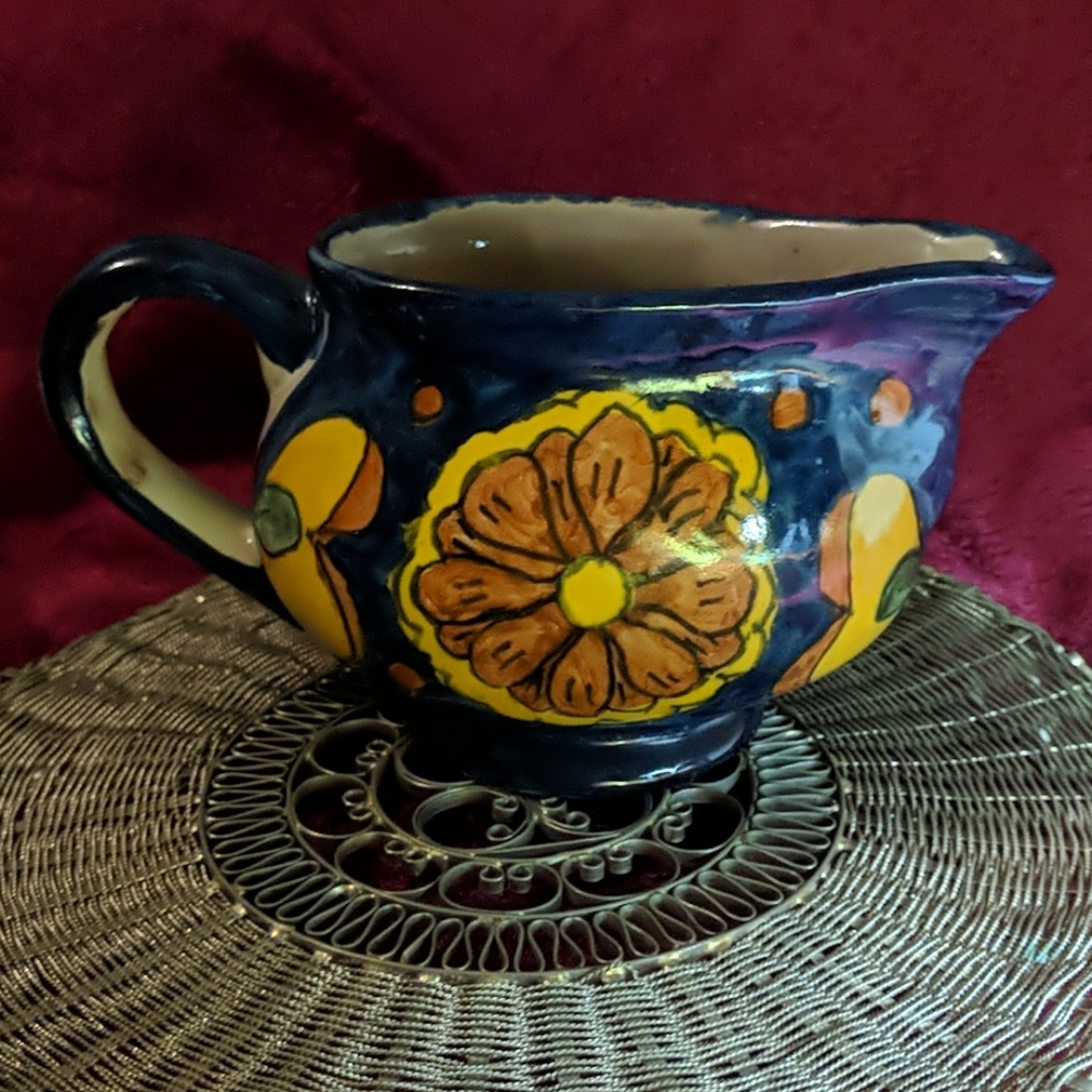 Signed A. Mora Talavera creamer hand painted